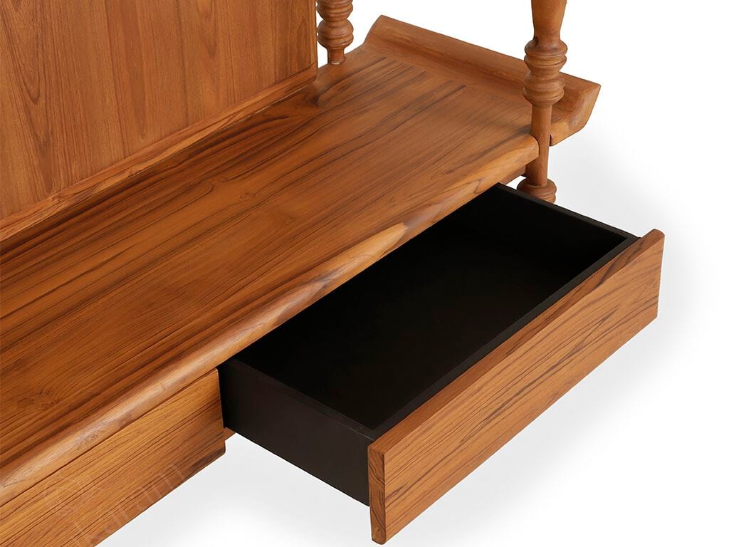 Отдельно стоящий книжный шкаф из тикового дерева с подставкой для телевизора Alankaram INDAH ARCH-00055528 - Вид №7