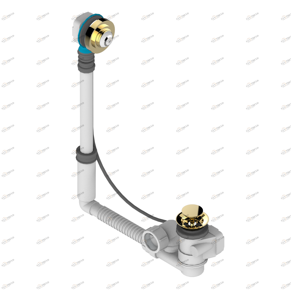 A7B-302 Перелив GEBERIT для ванны. Регулируемая высота : от 165 мм до 390 мм регулируемый вынос: от 110мм до 230мм - европейская модель - выпуск Ø 40 мм поставляется со стильный ручкой управления Thg-paris Ithaque с платиновым декором Золото A7B-302 CAT.F