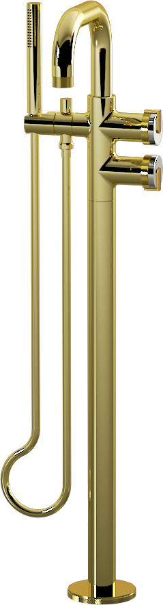 E-11557-R1PC-L1BAU-PB Смеситель напольный отдельностоящий (внешняя часть) GRAFF MOD+