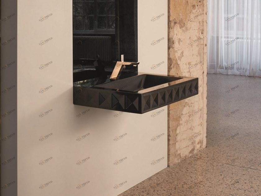 Подвесная раковина настенная овальная Bette Betteloft ornament midnight белая sun-id-1455002