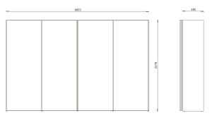 Модульный стеклянный шкаф с раздвижными дверями
