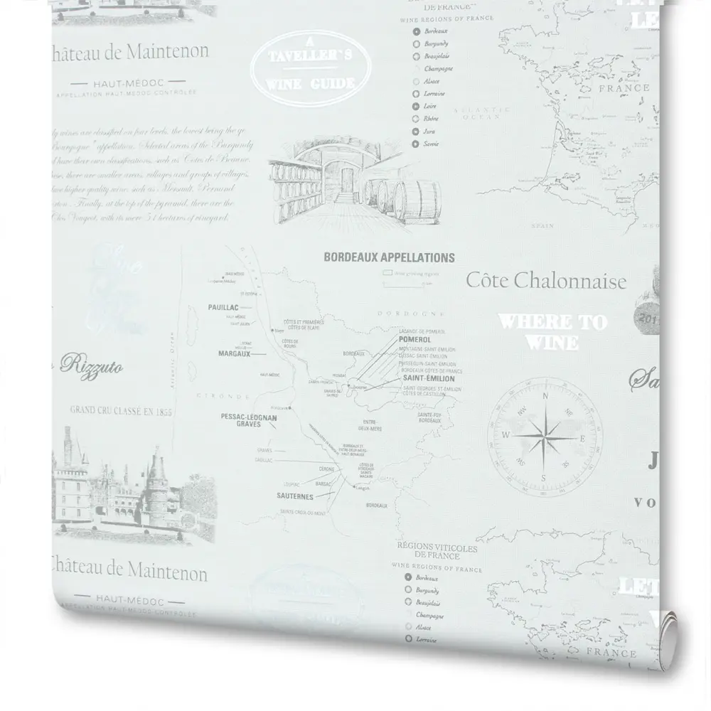 Обои флизелиновые Victoria Stenova Maps серые 1.06 м 998727 81980966 STLM-2160425