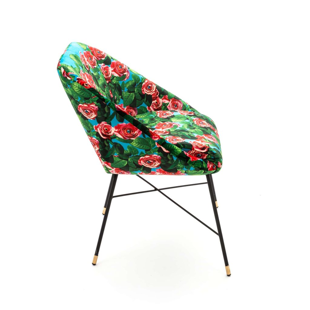 Стул мягкий с металлическими ножками 50х60 см зеленый Roses SELETTI  00-3883208 Зеленый;красный;черный  - Вид №5