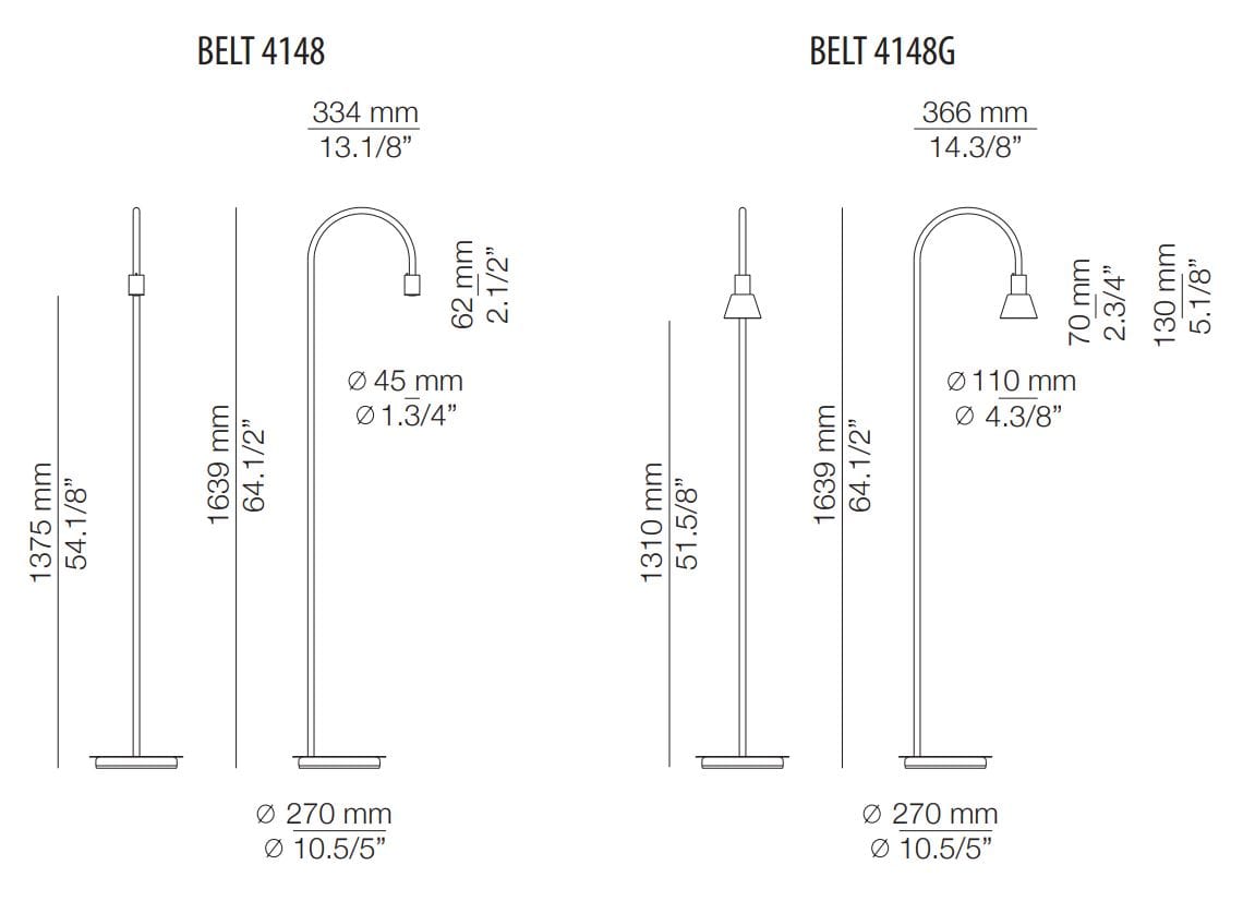 Металлический светодиодный светильник с регулируемой яркостью Estiluz Belt ARCH-00099988