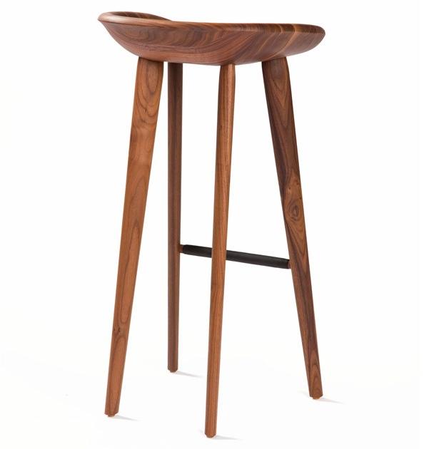 BassamFellows Барный стул из массива дерева с подставкой для ног Tractor Cb-23 - Вид №2