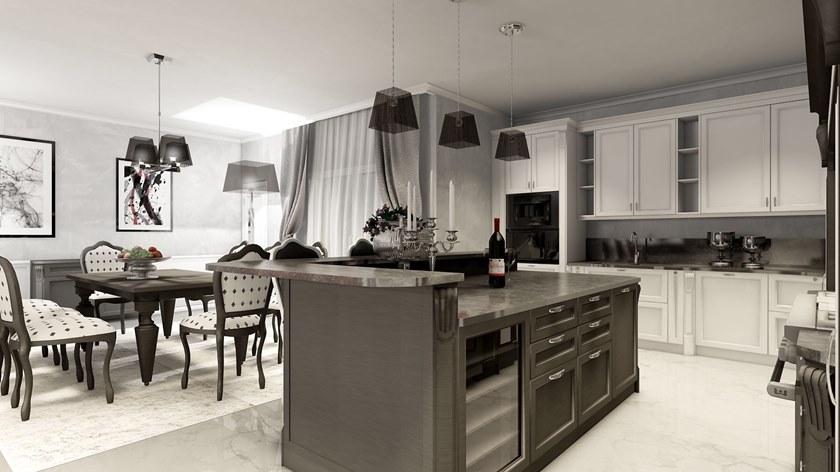 Martini Interiors Кухня на заказ из массива дерева с островком с ручками Lago michigan sun-id-1503889 - Вид №2