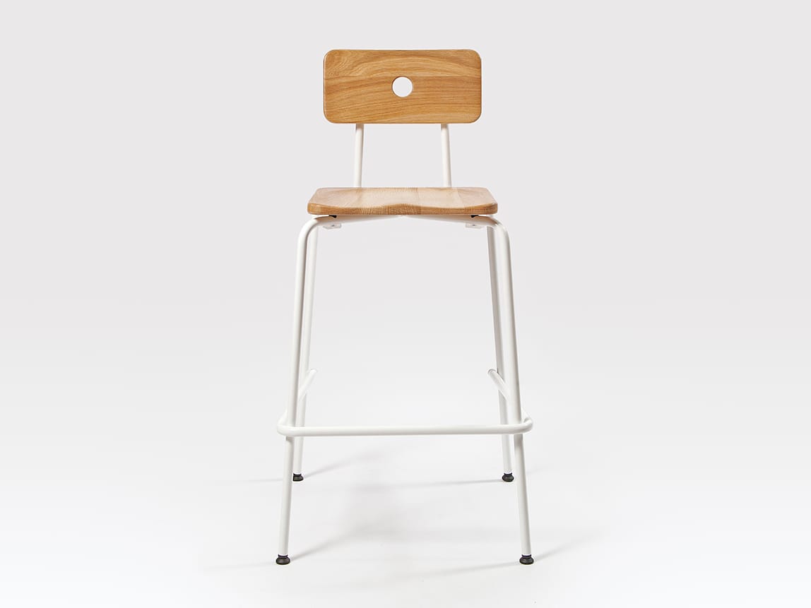 Стальной и деревянный штабелируемый барный стул Liqui Contracts Milne ARCH-00118847 - Вид №1