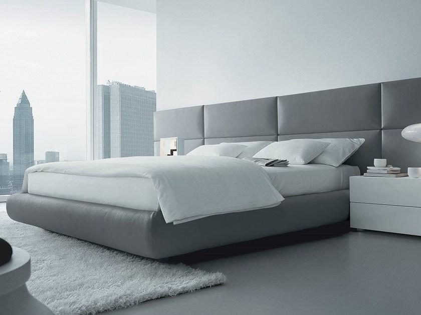 Poliform Двуспальная кровать из кожи с обитым изголовьем Dream sun-id-1426783 - Вид №1