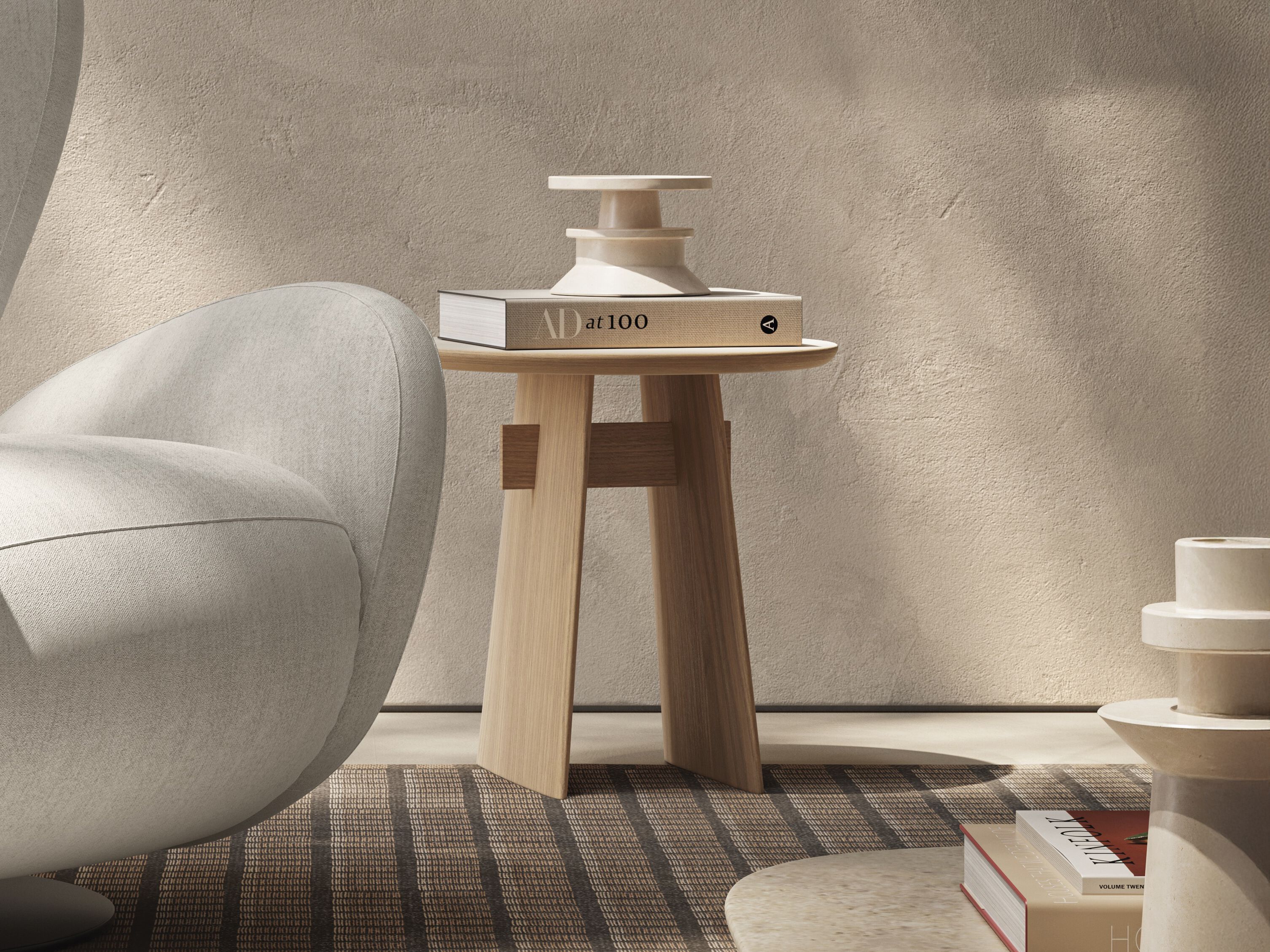 Высокий круглый стол из камня Лечче Natuzzi Italia ARCH-00063546 - Вид №5