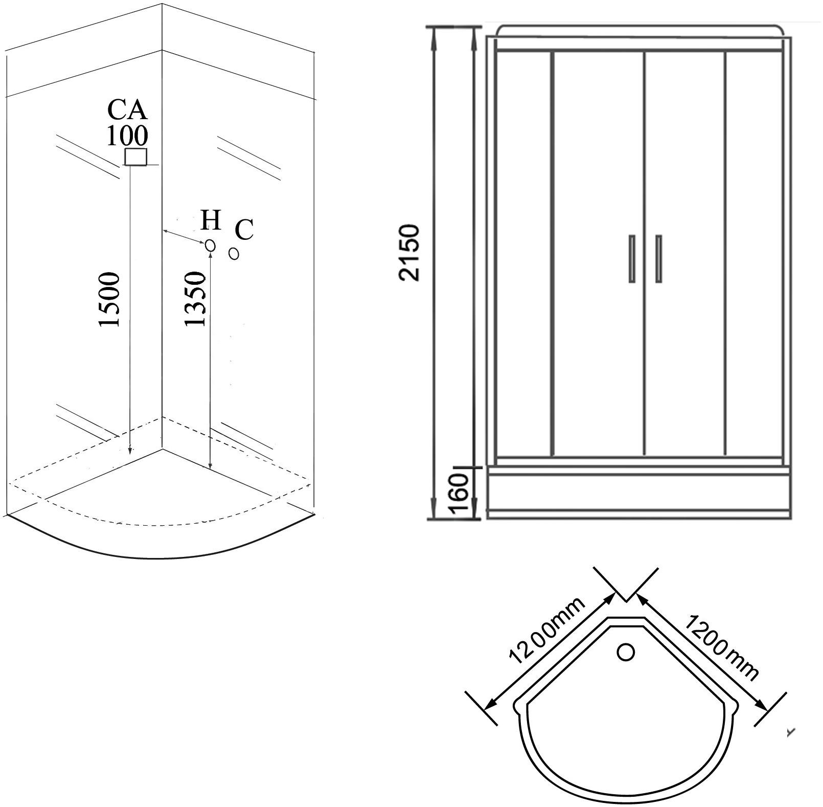 Душевая кабина GROSSMAN GR242 (120x120x215)  - Вид №2