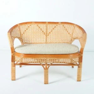 Диван двухместный из ротанга коричневый с подушкой "Коньяк" VINOTTI  00-3885226 Коричневый