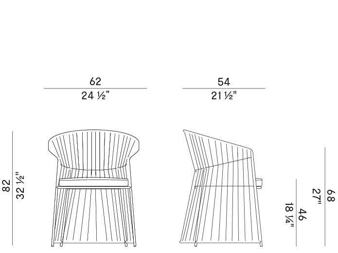 Съемный веревочный садовый стул с подлокотниками Potocco ARCH-00117046 - Вид №4