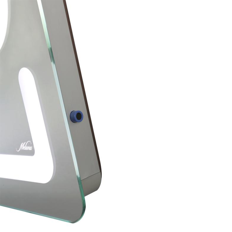 Зеркало с LED-подсветкой MELANA-8060 подогрев/часы/космет.зеркало/Bluetooth (MLN-LED091B)  - Вид №4