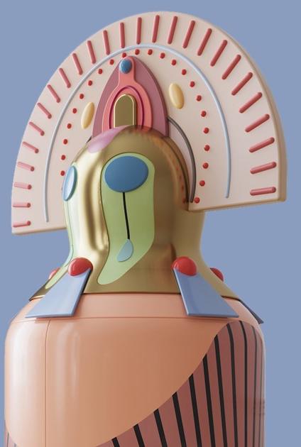 Scarlet Splendour Буфет из лакированной фанеры с распашными дверцами I danzatori Ch01 - Вид №5