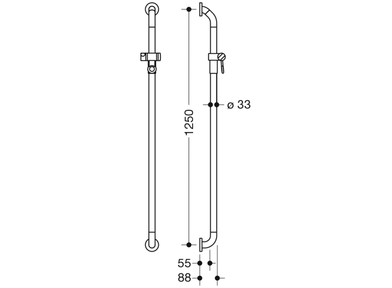 801.33.99130 держатель для душа HEWI Suizidhemmende Produkte  - Вид №3