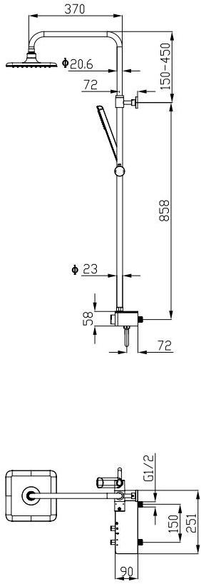 TAMANACO Настенная душевая стойка из стали sun-id-1356686 - Вид №3
