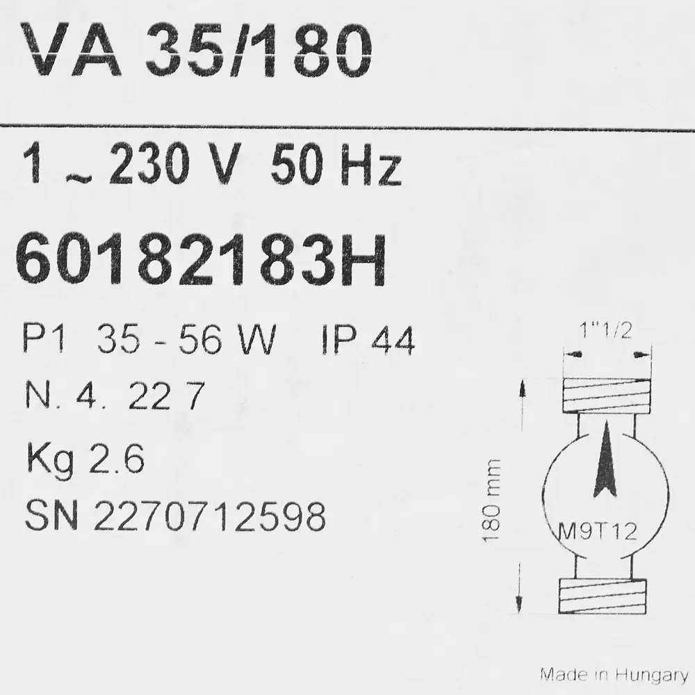 Насос циркуляционный DAB VA 35/180 185 мм STLM-2036994 - Вид №5