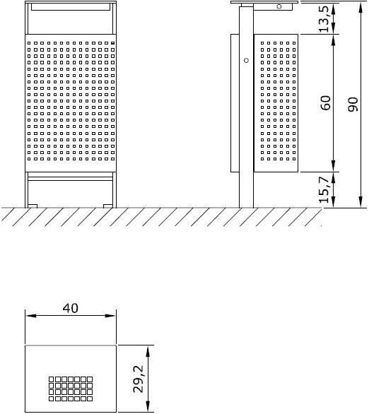 Euroform W Контейнер для мусора из металла  2040, 2050, 2050a  - Вид №9