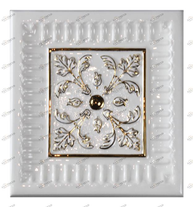 Плитка с росписью золотом PROVANSFAIENCE sun-id-994491