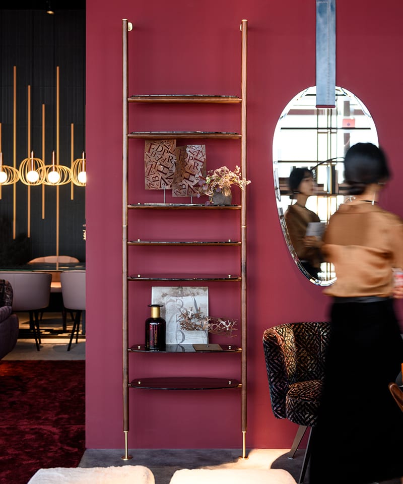 Деревянный и стеклянный настенный книжный шкаф Borzalino NIMA ARCH-00115731 - Вид №8