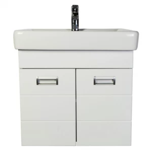 Тумба подвесная Таис-М 60 см с прямоугольной раковиной 60 см, цвет: белый глянец Белый суперглянец