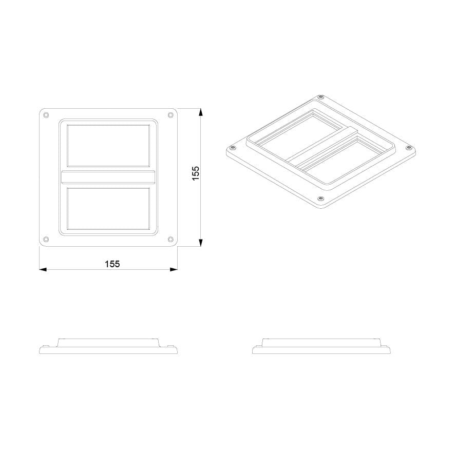 Анодированная алюминиевая пластина для розеток и выключателей Genuit Graphite ARCH-00141383 - Вид №15