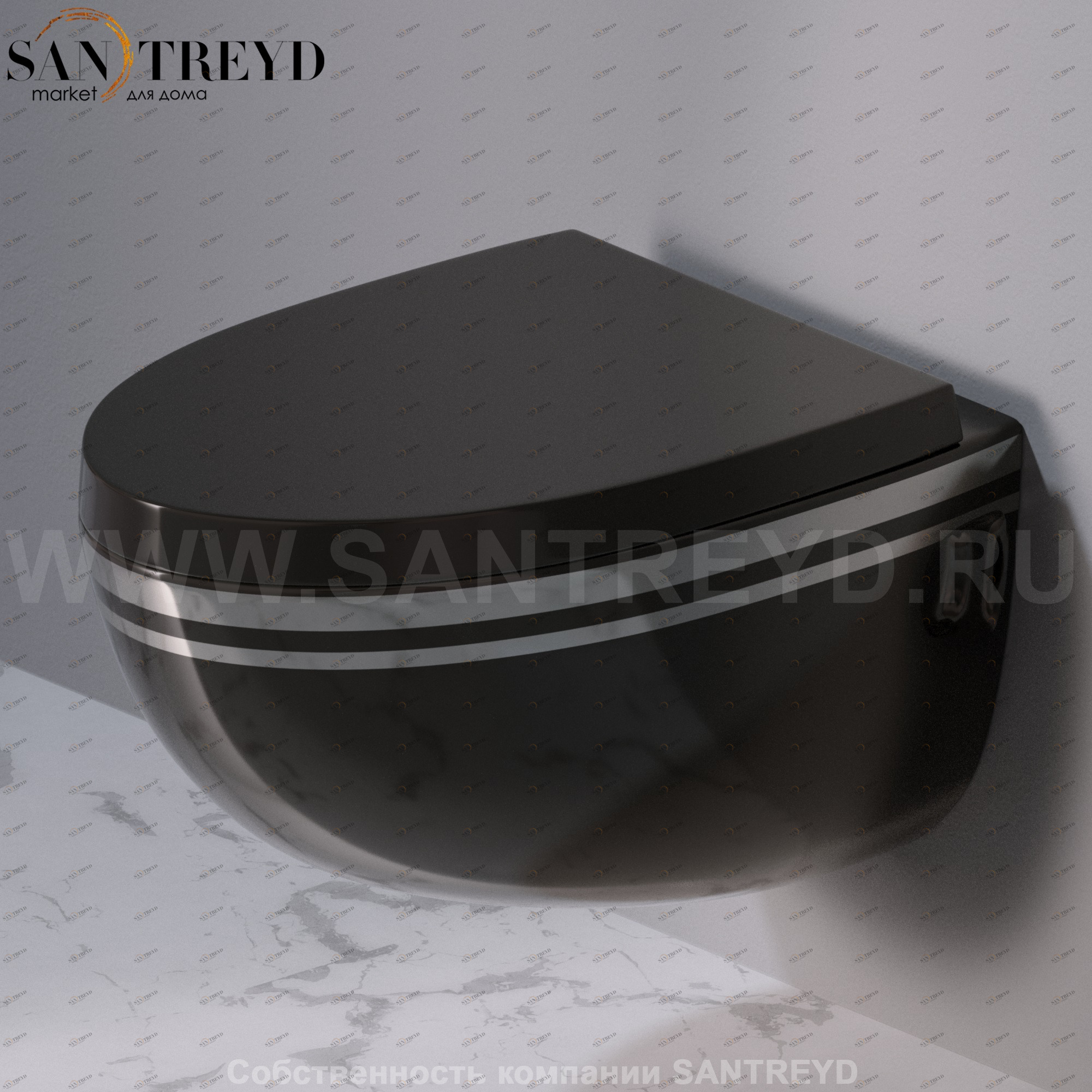 S511476P Подвесной унитаз настенный Черный A. e T. Italia OVAL Италия AeT ITALIA