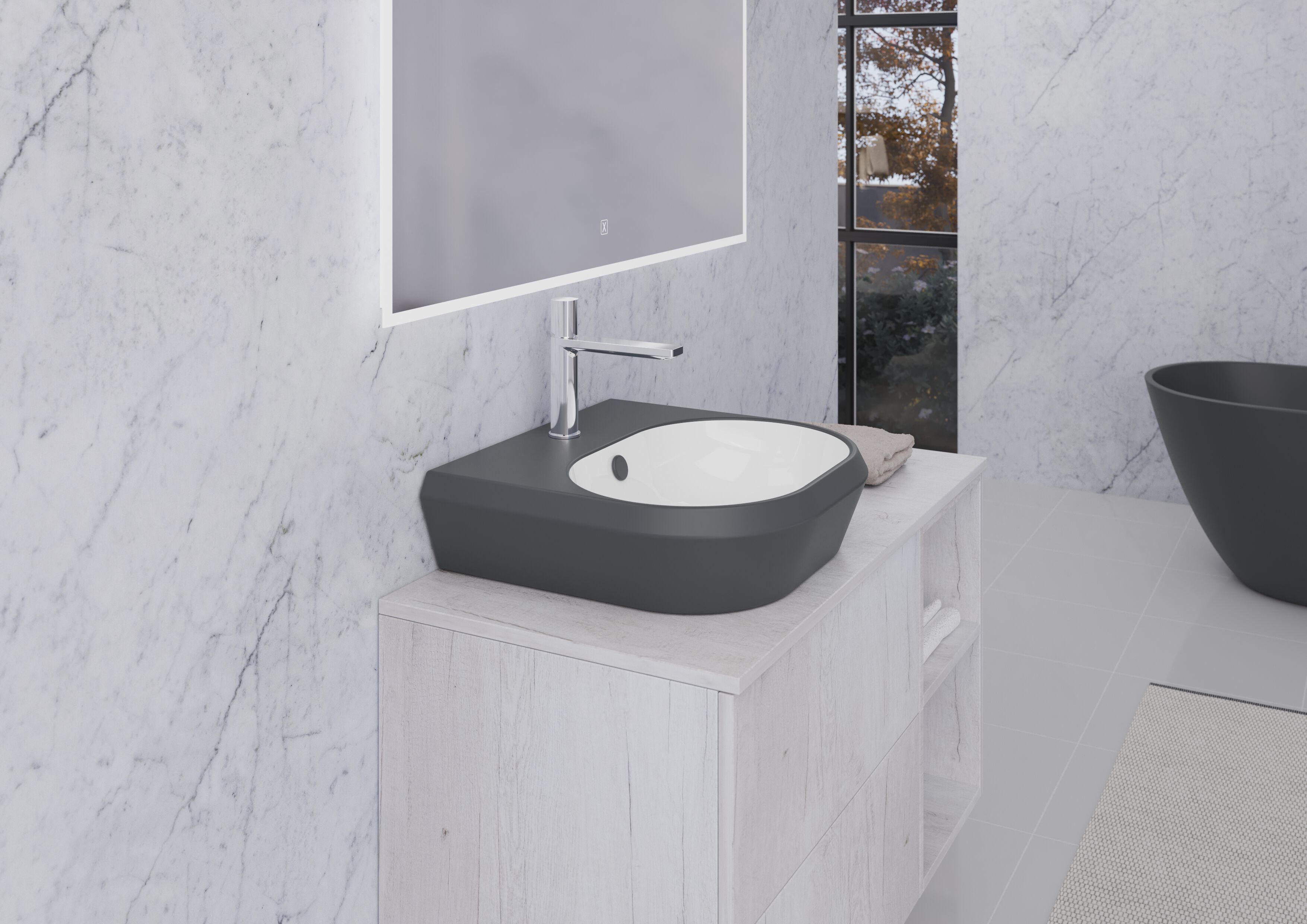 Керамический одиночный овальный умывальник GSG Ceramic Design Cruise ARCH-00086521 - Вид №1