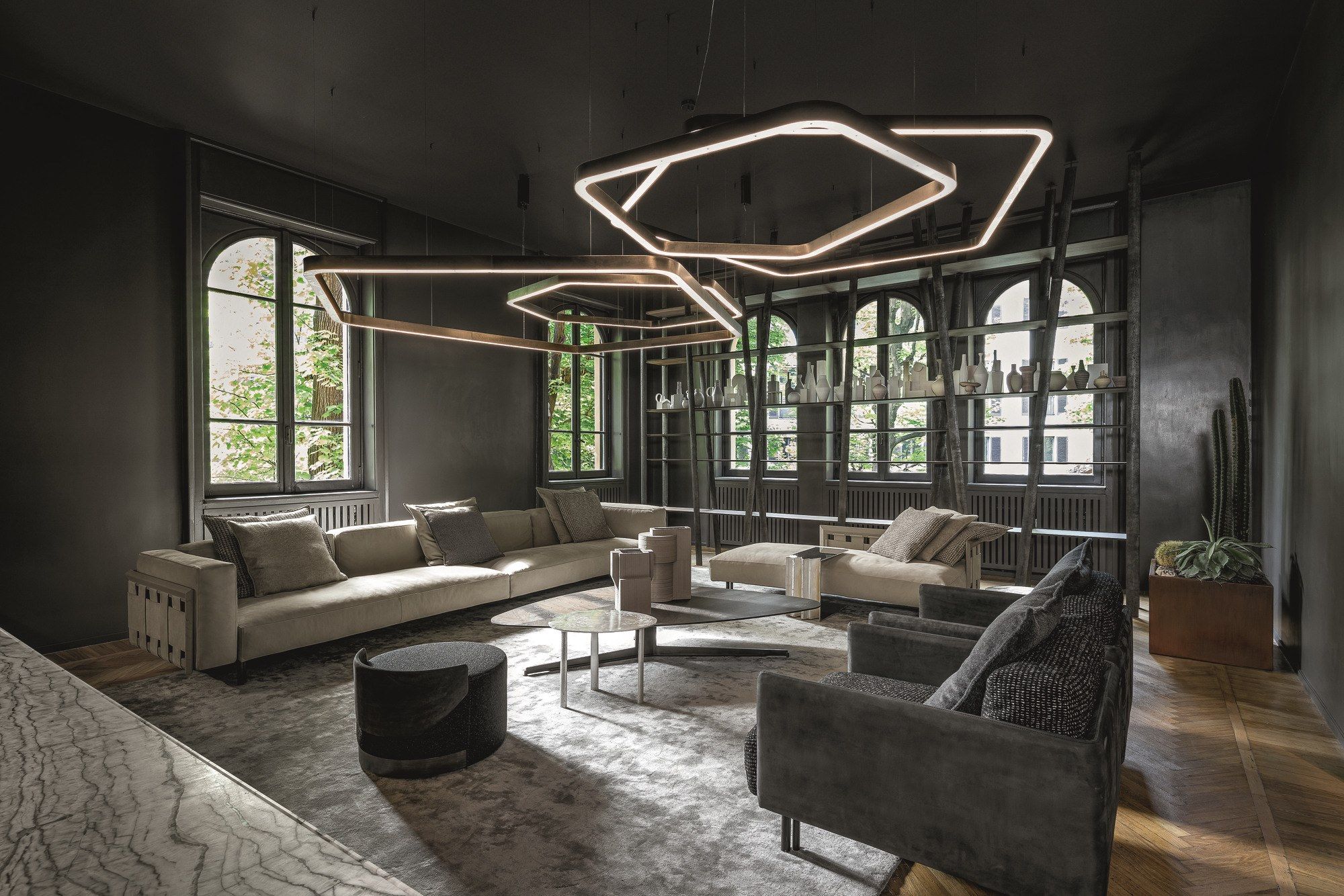 Оловянный книжный шкаф с деревянными полками Henge WEB ARCH-00083182 - Вид №25