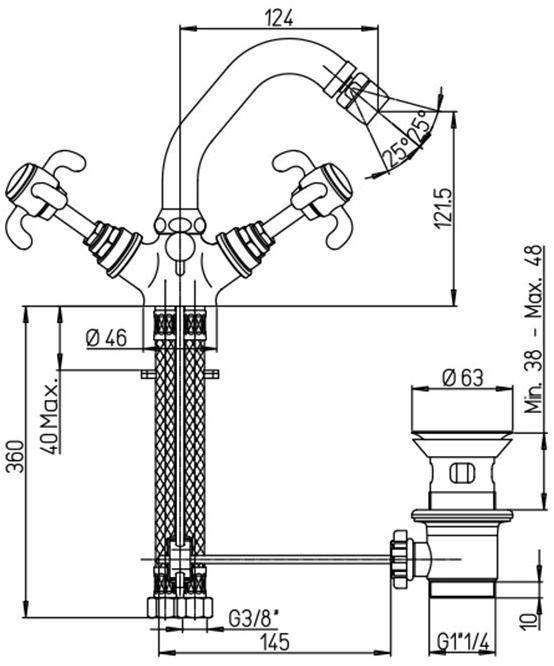 Paini Ornellaia 87CR251 смеситель для биде  - Вид №1