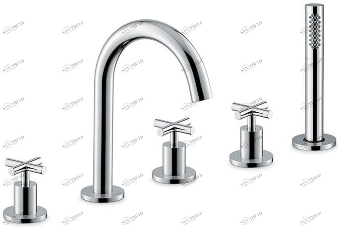 newform Смеситель для ванны на 5 отверстий с ручным душем Blink 70882c - 70982c