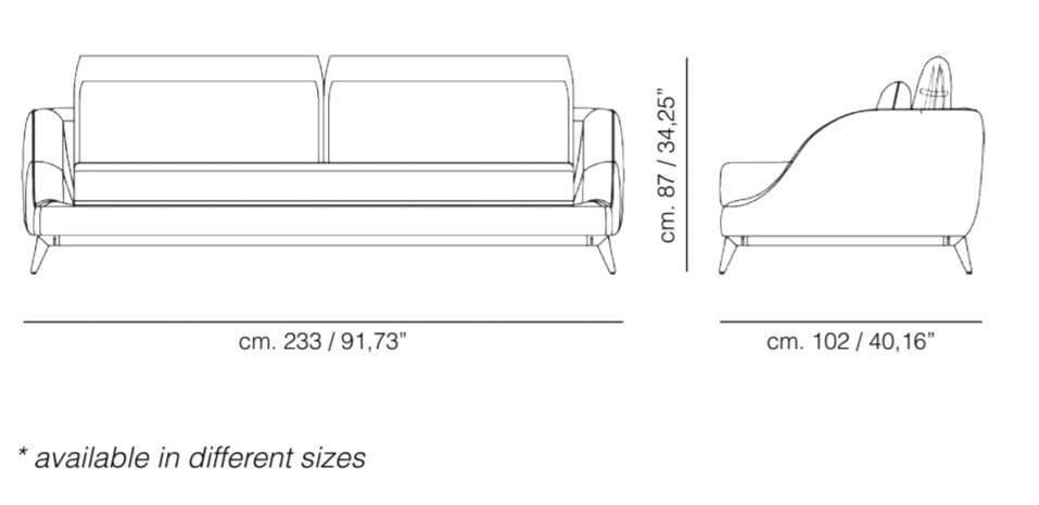 Диван из хлопка и кожи Mantellassi 1926 COUCH ARCH-00012775 - Вид №3