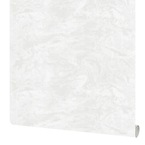 Wall Decor Вихрь - флизелиновые обои с текстурой камня в белом цвете 89427038