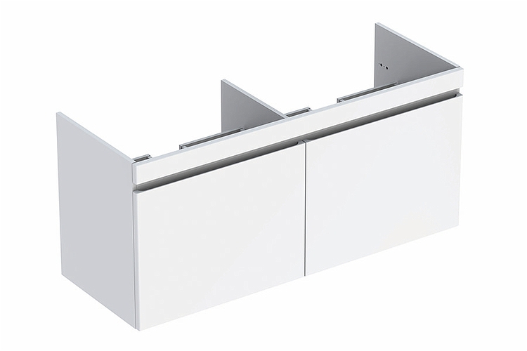 42393 IFO Renova Плоская тумба для умывальника с двумя выдвижными ящиками и двумя внутренними ящиками, Ш = 1290 мм, Ш1 = 1300 мм, темно-серый  - Вид №2