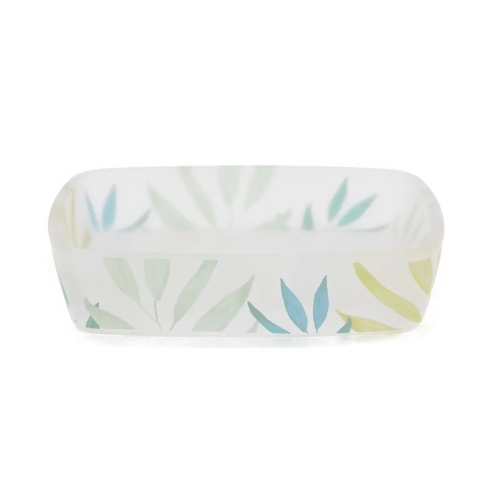 Стеклянная мыльница Proffi Home Tropics белая для эстетики ванной 89381141 STLM-1566323