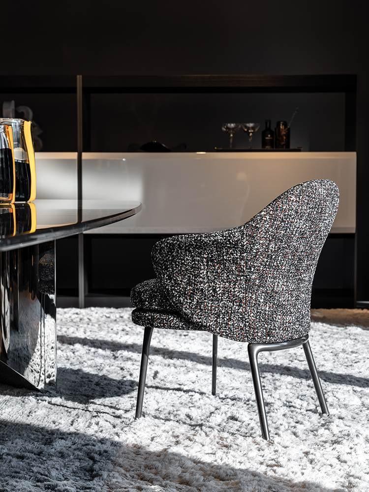 Minotti Кресло из ткани и кожи с подлокотниками Angie sun-id-1345071 - Вид №6