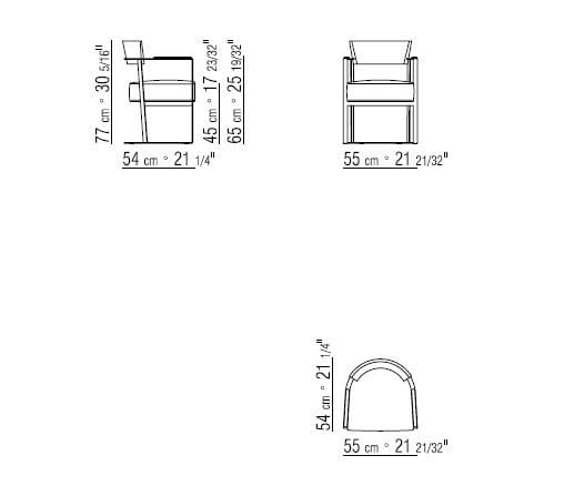 Металлический стул с кожаной подушкой Flexform ARCH-00096764 - Вид №2