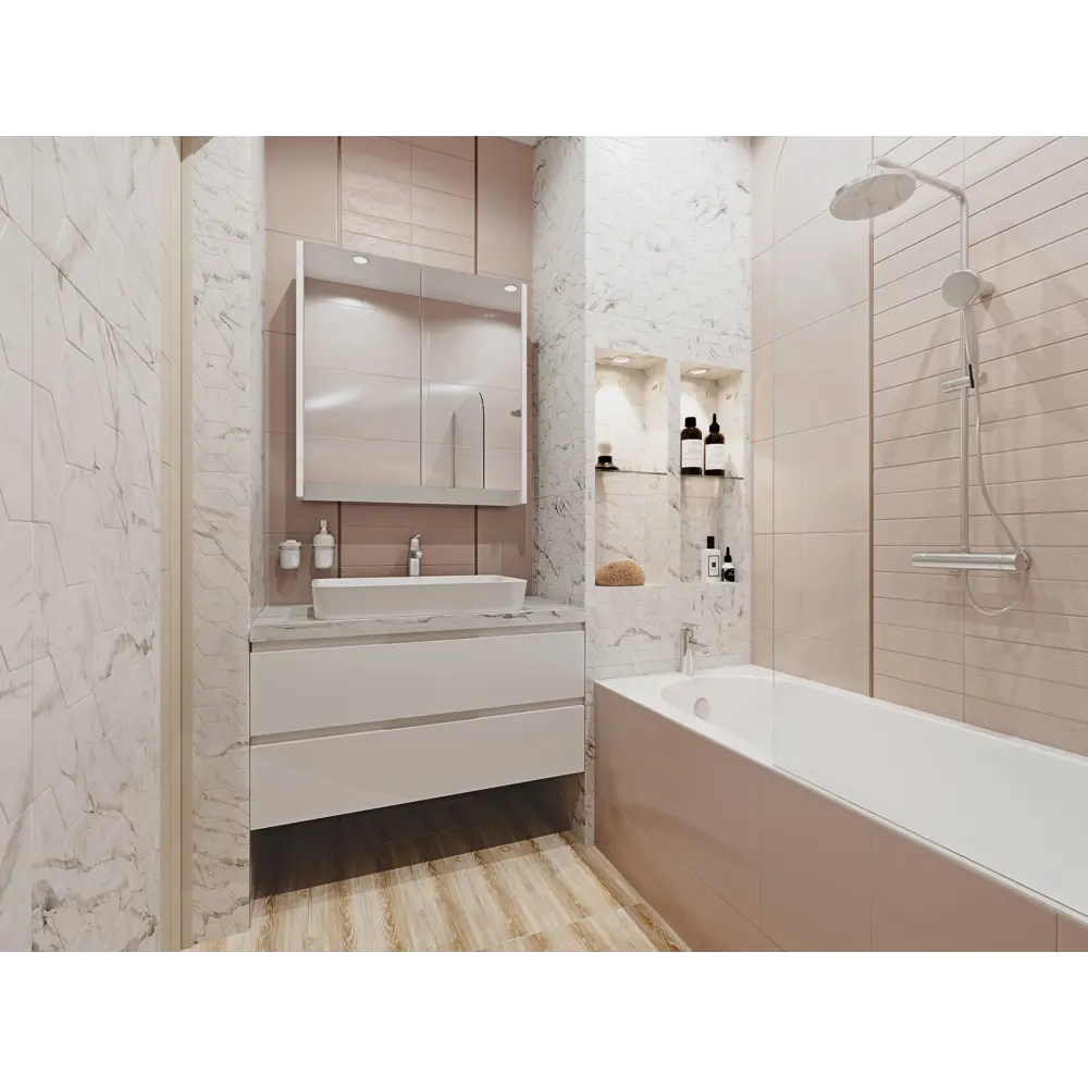 Плитка настенная Marble «Гексо» 60x30 см 1.62 м2 цвет белый матовый 82109583 STLM-2145793 BELANI  - Вид №7