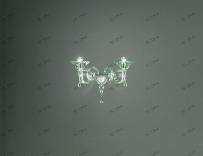 Sylcom Настенный светильник из дутого стекла с кристаллами Dolfin 1380/1382