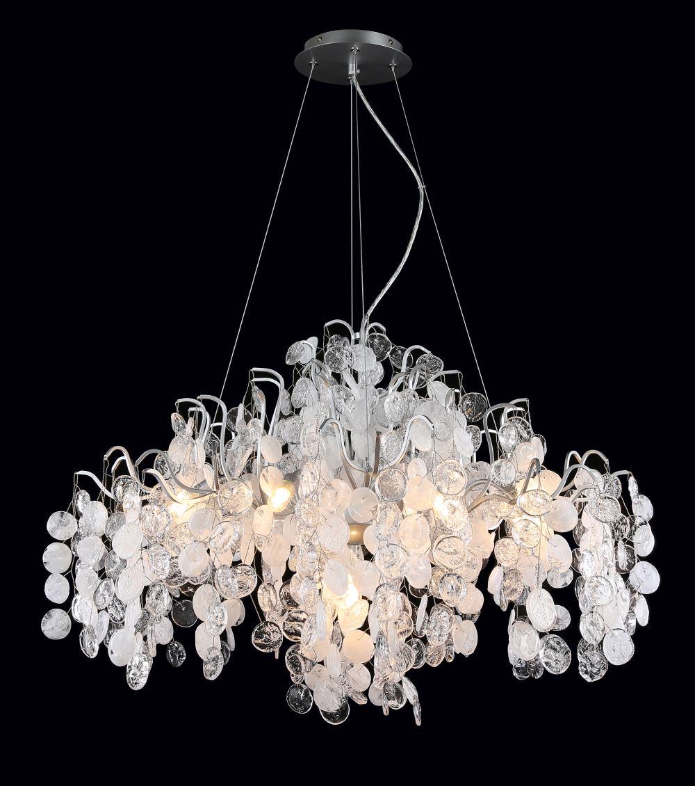 Подвесная люстра Crystal Lux Tenerife SP9 Silver CRYSTAL LUX ДИЗАЙНЕРСКИЕ, TENERIFE 220567 Серебро  - Вид №2