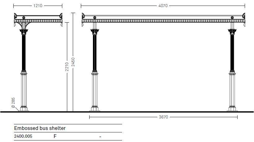Neri Крышка чугунная для автобусной остановки Scilla 2400 - Вид №10