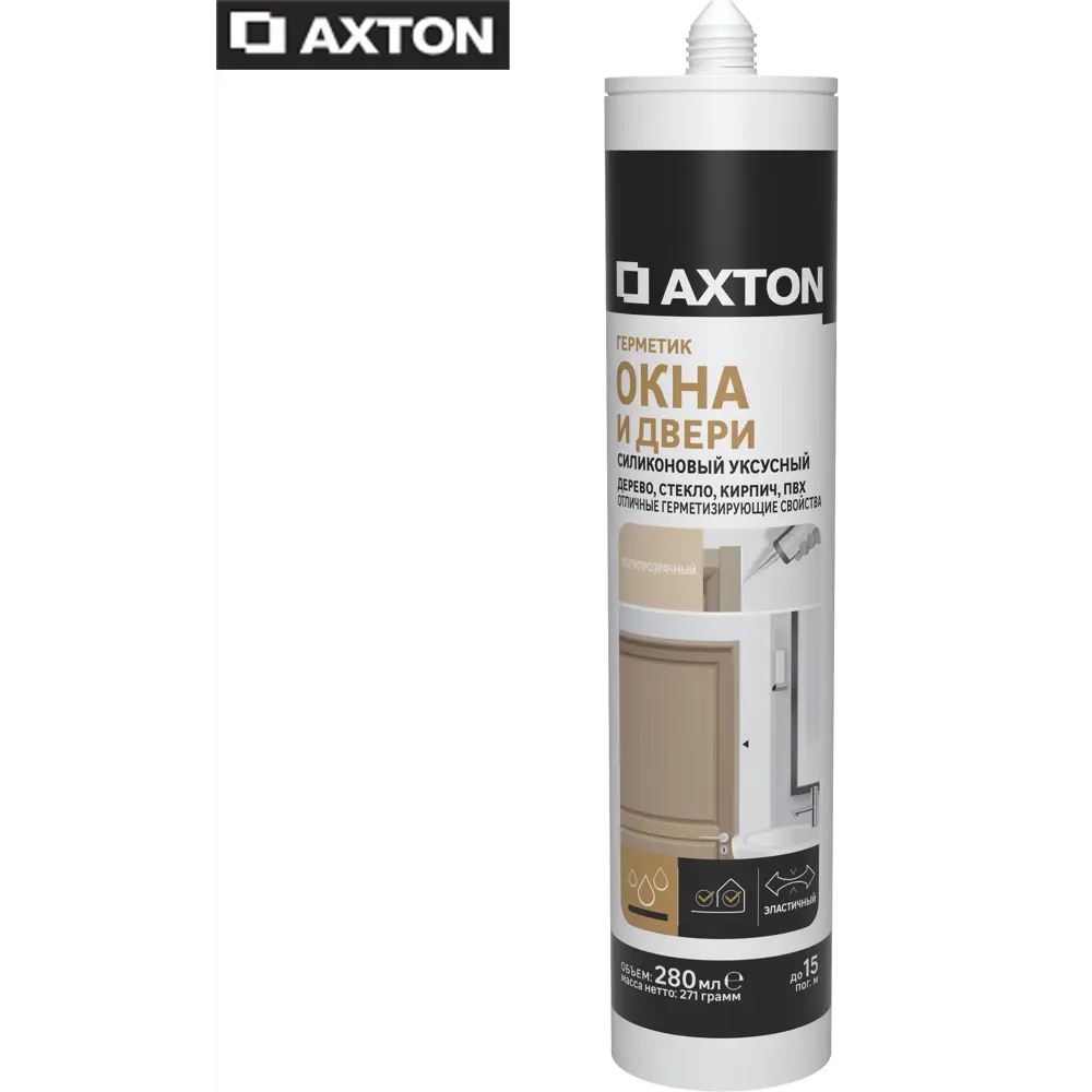 Герметик уксусный для окон и дверей Axton бесцветный 280 мл STLM-2019023