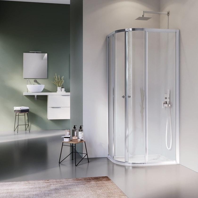 Samo Душевая кабина угловая полукруглая с поддоном Dinamica sun-id-1454318 - Вид №2