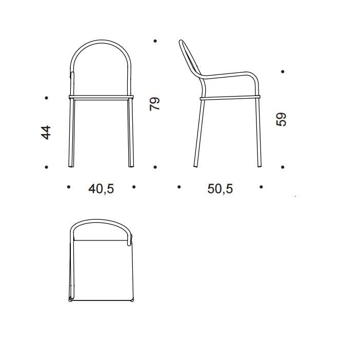 Металлический стул с открытой спинкой Desalto Мягче стали ARCH-00034908 - Вид №2