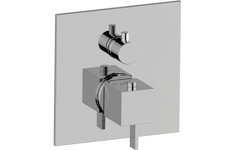 E-18043-LM39E-T UNI-BOX - 3/4" Внутренний термостат с переключателем на три выхода - внешняя часть GRAFF Qubic
