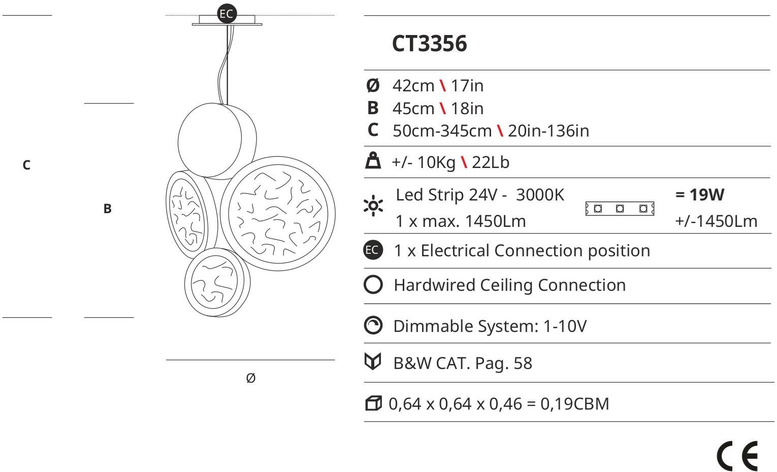 Serip Подвесной светильник из бронзы ручной работы Luna Ct3356 - Вид №1