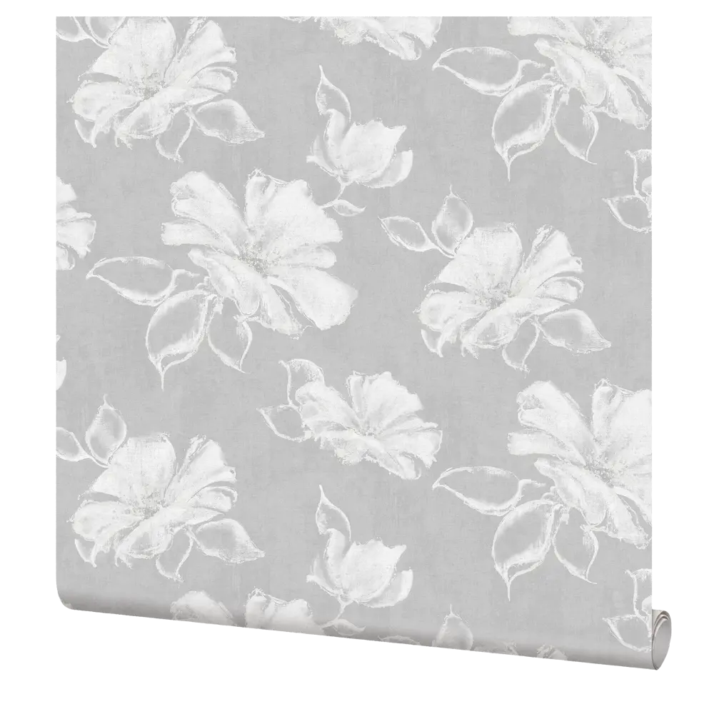 ELYSIUM Лантана - флизелиновые обои с цветочным узором в серых тонах 89402923 STLM-1578988