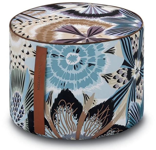 MissoniHome Пуф Cylinder из хлопкового атласа с цветочным принтом Master moderno sun-id-1401799 - Вид №1
