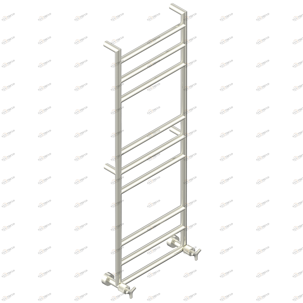 G9C-TWR9H2 Полотенцесушитель Современный круглый, 9 перекладин, 533 мм x 1487 мм, водяной, с 2 декоративными крестовыми рукоятками Thg-paris System métal diamant Никель G9C-TWR9H2 CAT.B