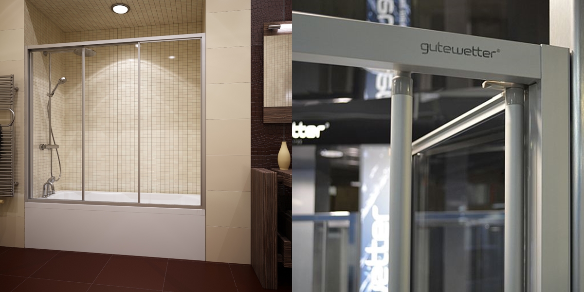 200X150GV403A Душевое ограждения на борт вынны GUTEWETTER Германия PRACTIC - Вид №1